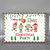 Aperturee - Calling All Elves Kids Christmas Party Backdrop